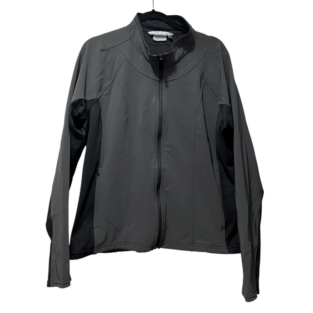 Athleta Gray Black Reflective Ladies Running Start Athleisure Jacket size 1x